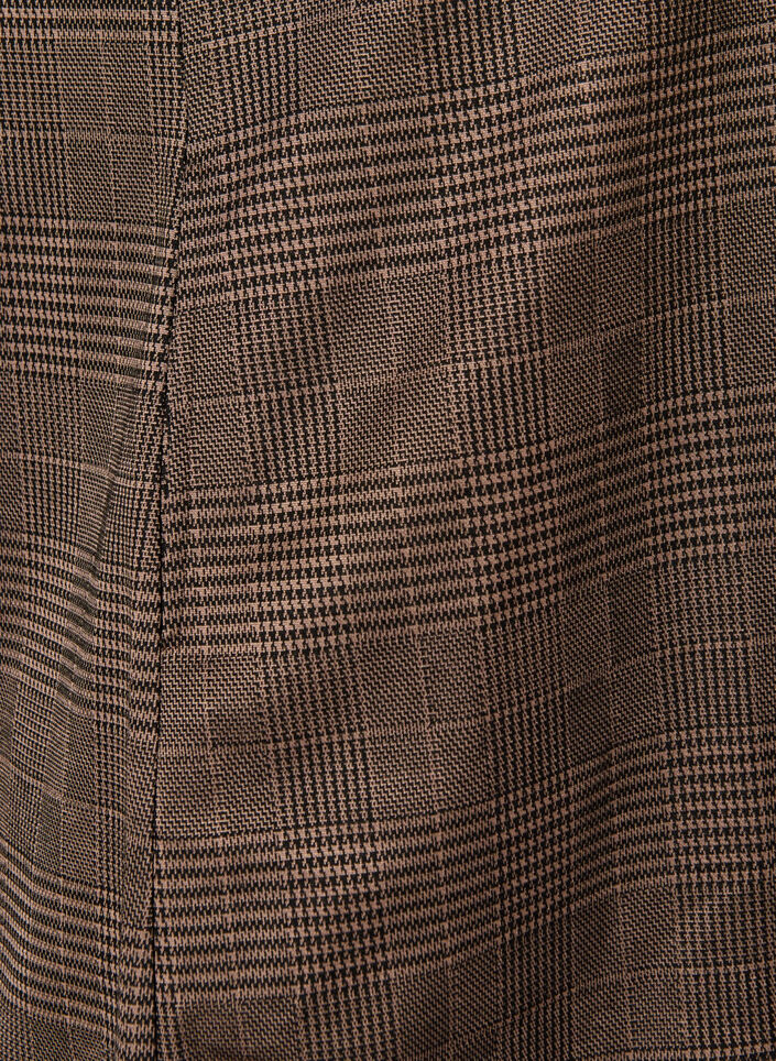 Lyhyt ruudullinen mekko paitakauluksella, Ruskea, Packshot image number 3