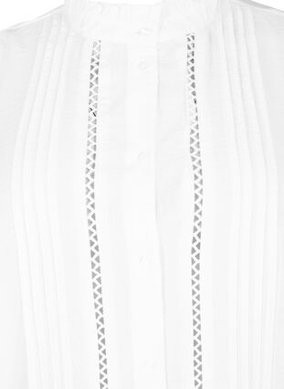 Viskoosipaitapusero, jossa röyhelökaulus, Bright White, Packshot image number 2