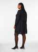 Lyhyt jersey-mekko aaltoilevalla tekstuurilla, Musta, Model image number 2