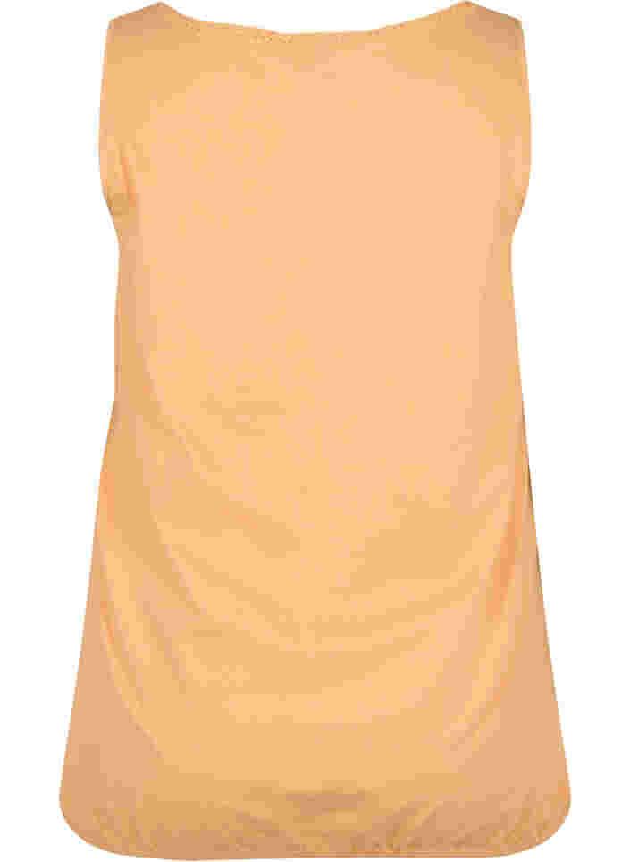 Puuvillatoppi pyöreällä pääntiellä ja pitsillä, Apricot Nectar, Packshot image number 1