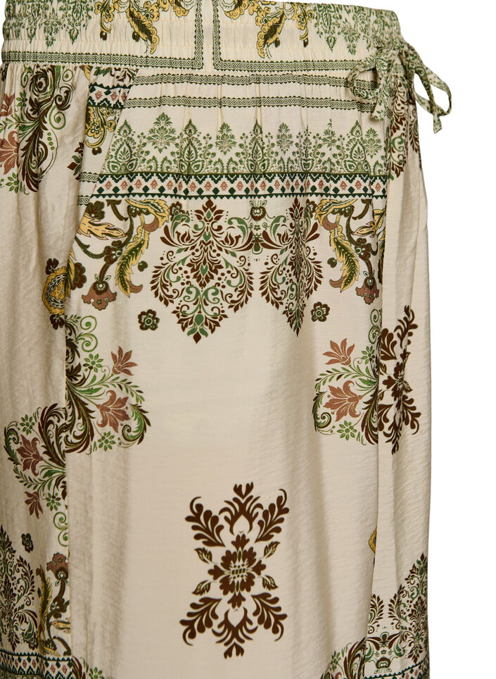 Kuvioidut leve&auml;lahkeiset housut, Vihre&auml;, Packshot image number 2