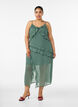 Chiffonmekko ep&auml;symmetrisill&auml; r&ouml;yhel&ouml;ill&auml;, Vihre&auml;, Model image number 0
