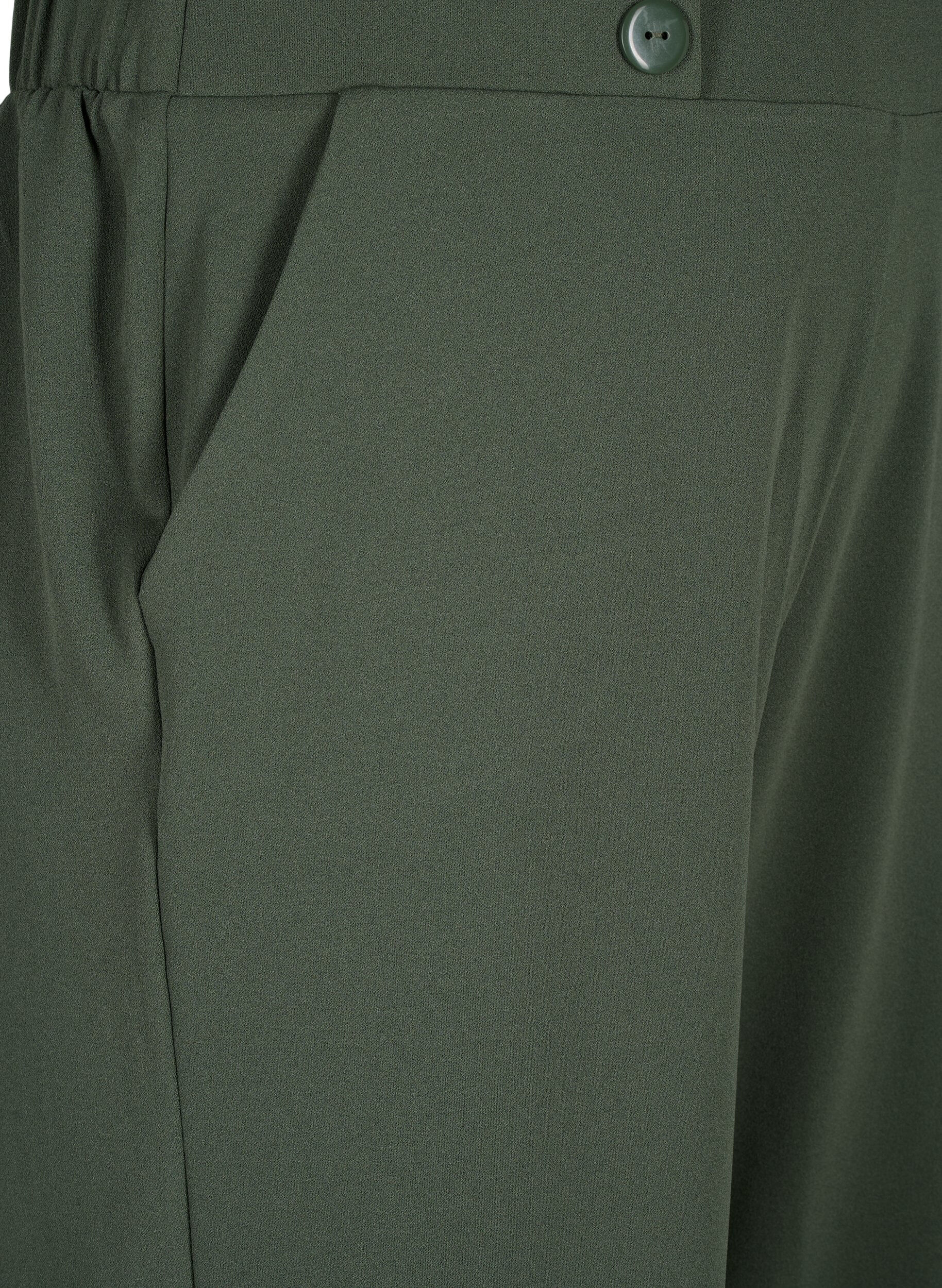 Zizzi7/8-pituiset housut v&auml;lj&auml;ll&auml; istuvuudella, Vihre&auml;, Packshot image number 2