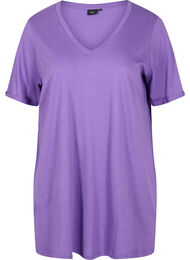 Yksivärinen oversize t-paita v-pääntiellä, Deep Lavender