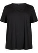 T-paita v-pääntiellä ja yksityiskohdalla, Black, Packshot image number 0