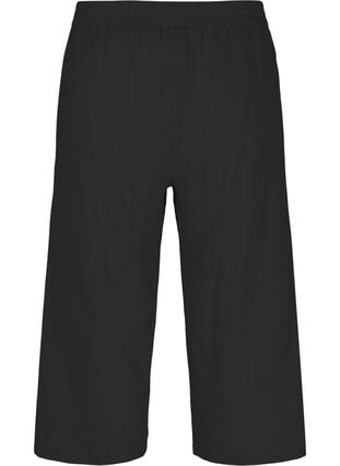 7/8-pituiset housut puuvillasekoitteesta pellavalla, Black, Packshot image number 1