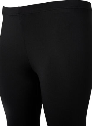 2 kpl 3/4-pituisia leggingsejä pitsikantilla, Black / Black, Packshot image number 3