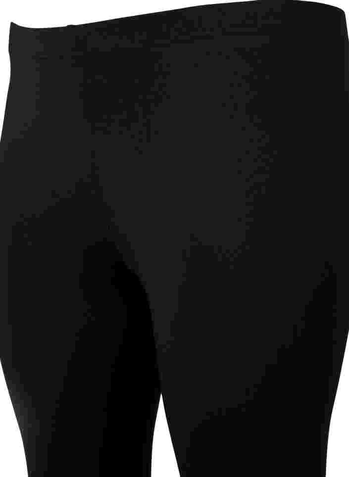 2 kpl 3/4-pituisia leggingsejä pitsikantilla, Black / Black, Packshot image number 3