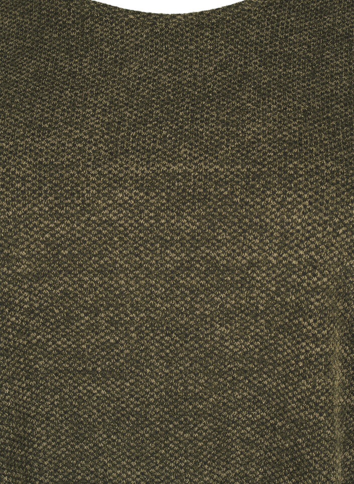 Melange-Pusero, jossa pyöreä pääntie ja pitkät hihat, Winter Moss, Packshot image number 2