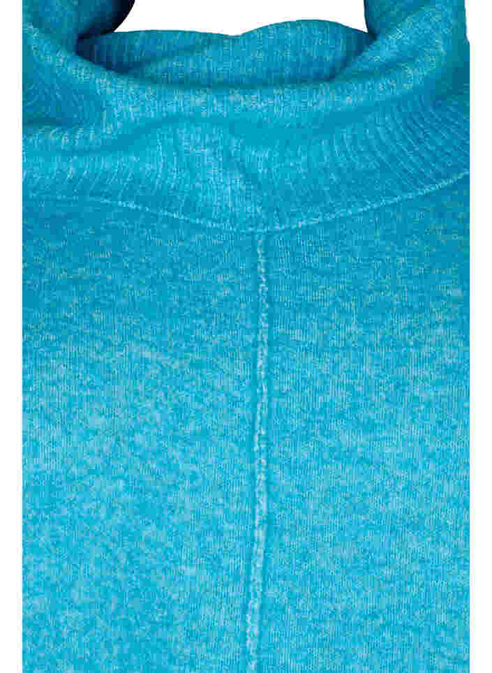 Pitkähihainen neulepusero poolokauluksella, Malibu Blue Mel., Packshot image number 2