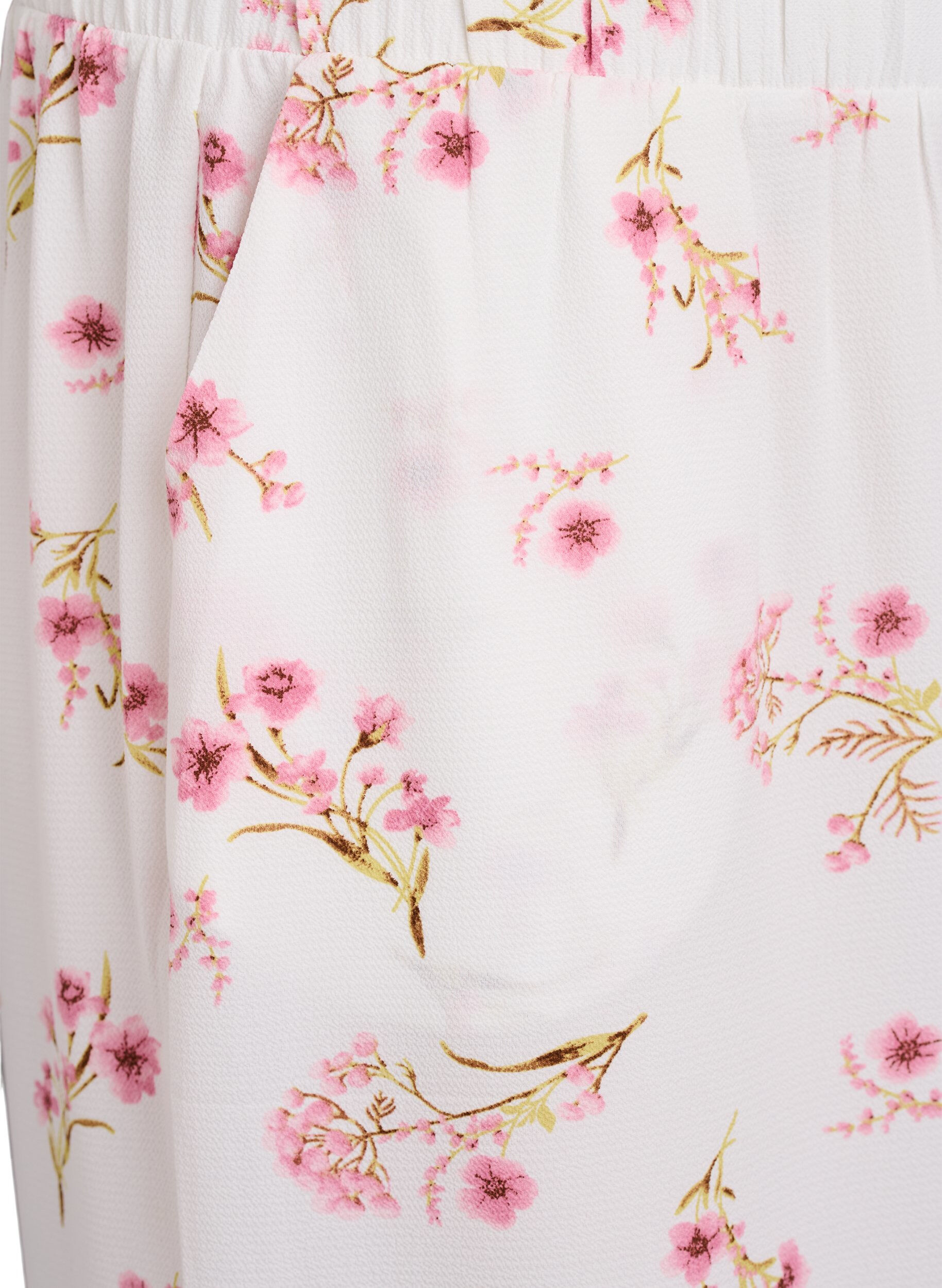 Zizzi Culottes-housut kuosilla, Valkoinen, Packshot image number 2