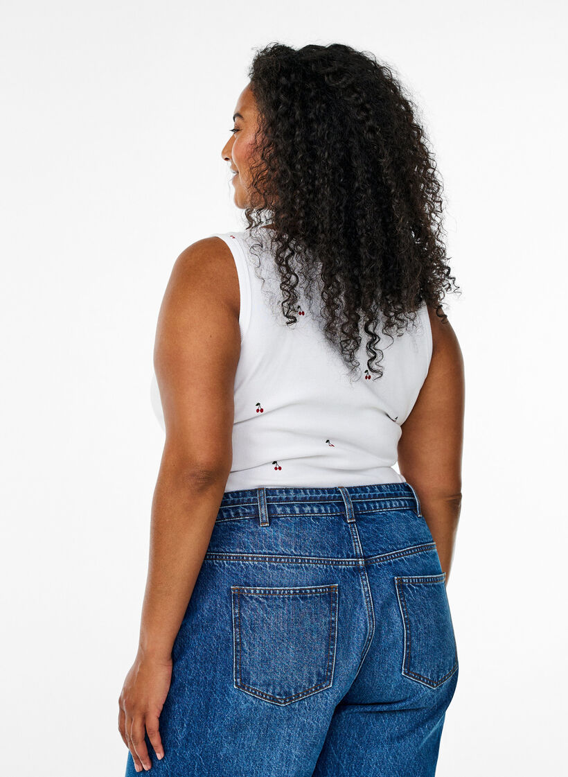 Tyköistuva kuvioitu yläosa, Valkoinen, Model image number 2