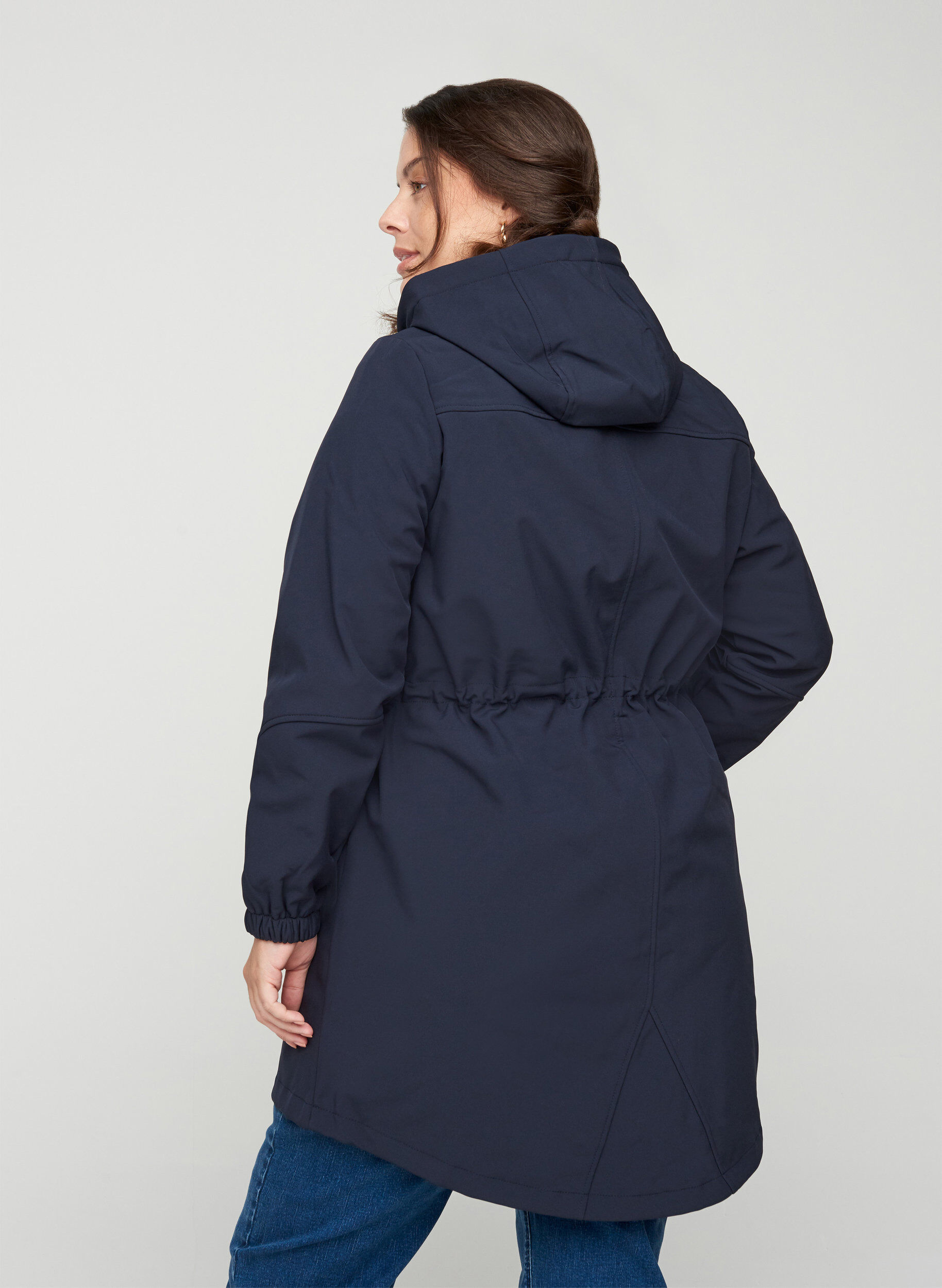 Zizzi Softshell-takki hupulla, Night Sky solid, Model image number 2