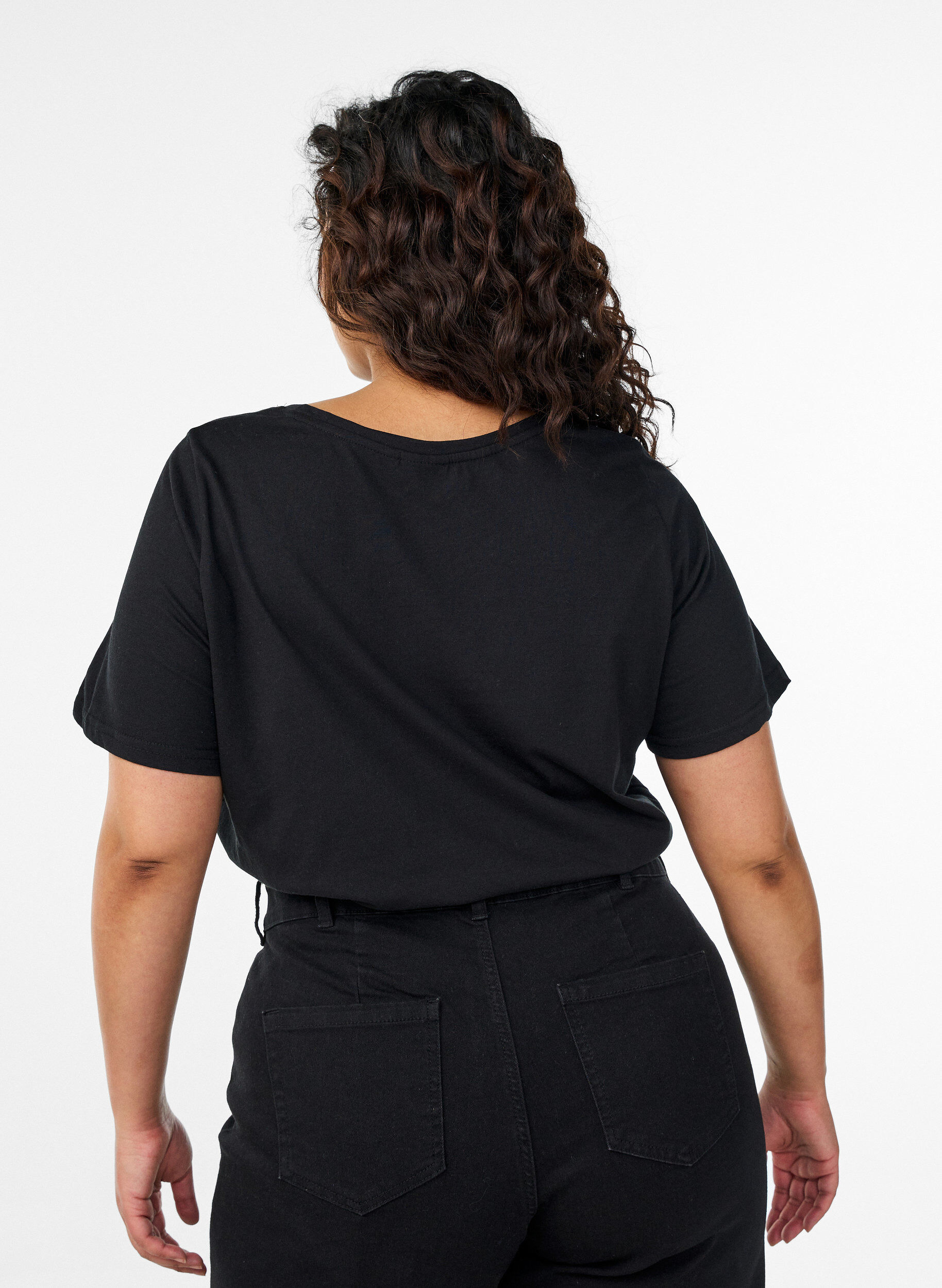 Zizzi T-paita printill&auml;, Musta, Model image number 2