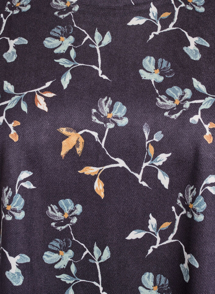 FLASH - T-paita kukkakuviolla, Musta, Packshot image number 2