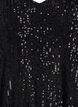Paljettipaita V-pääntiellä ja lyhyillä hihoilla, Musta, Packshot image number 2