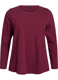 Perus jersey-paita, jossa pitk&auml;t hihat, Tumma Bordeaux