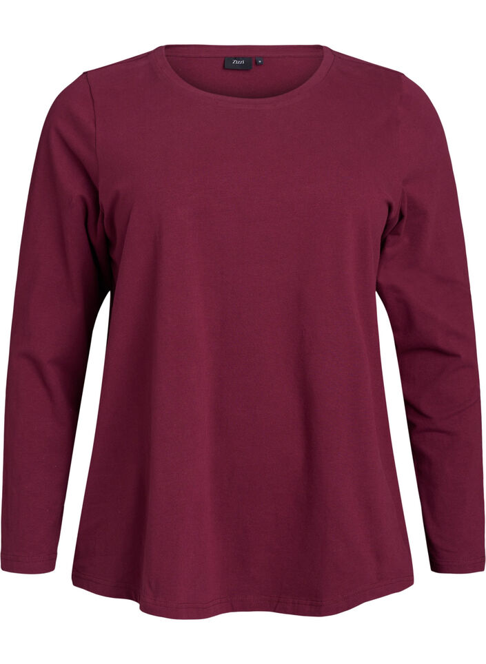 Perus jersey-paita, jossa pitk&auml;t hihat, Tumma Bordeaux, Packshot image number 0