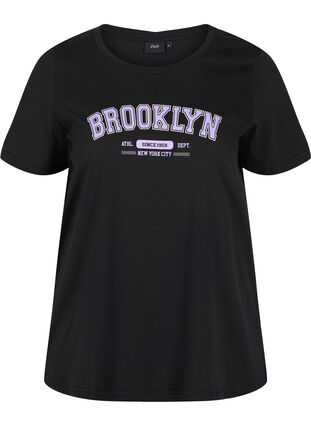Puuvillainen t-paita painatuksella, Black Brooklyn, Packshot image number 0