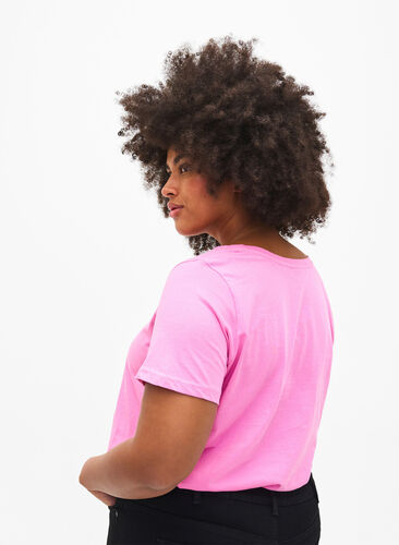 Puuvillainen T-paita painatuksella, RoseBloom W. Love, Model image number 1