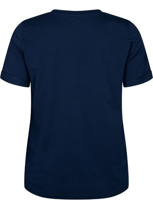 Puuvillainen t-paita v-pääntiellä, Navy Blazer, Packshot image number 1