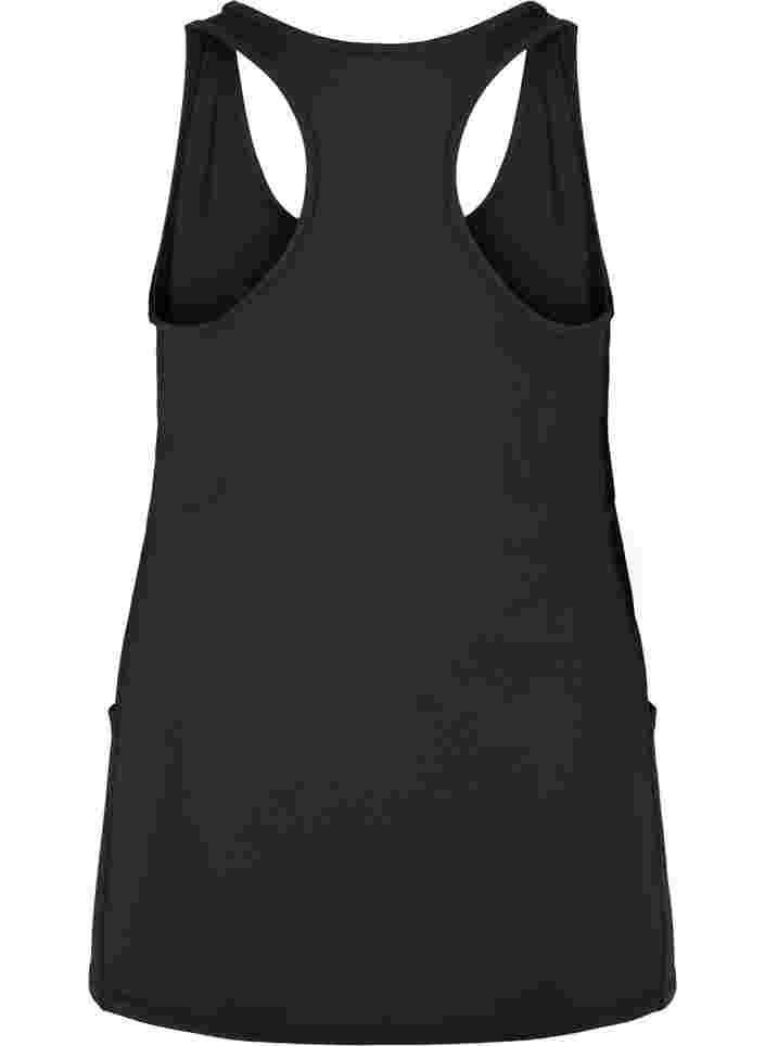 Tyköistuva treenitoppi taskuilla , Black, Packshot image number 1