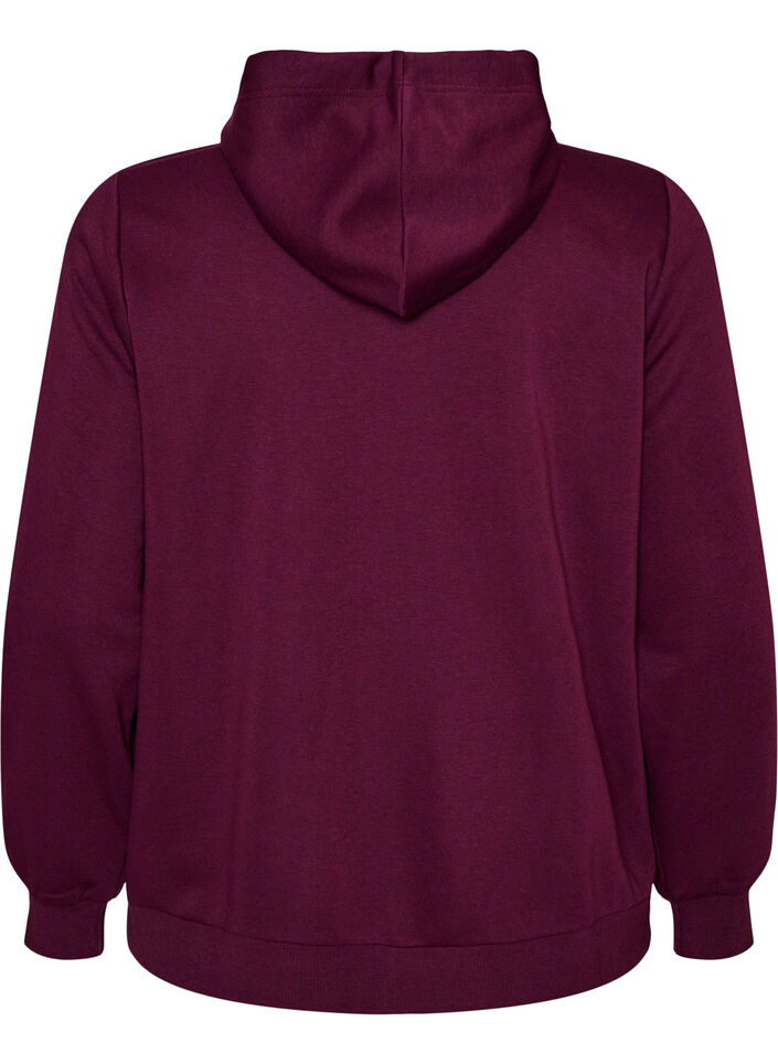 Hupullinen collegepaita vetoketjulla ja taskuilla, Violetti, Packshot image number 1