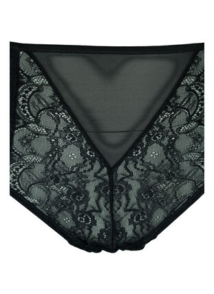 Tai-alushousut mesh-kankaalla ja pitsillä, Black, Packshot image number 2