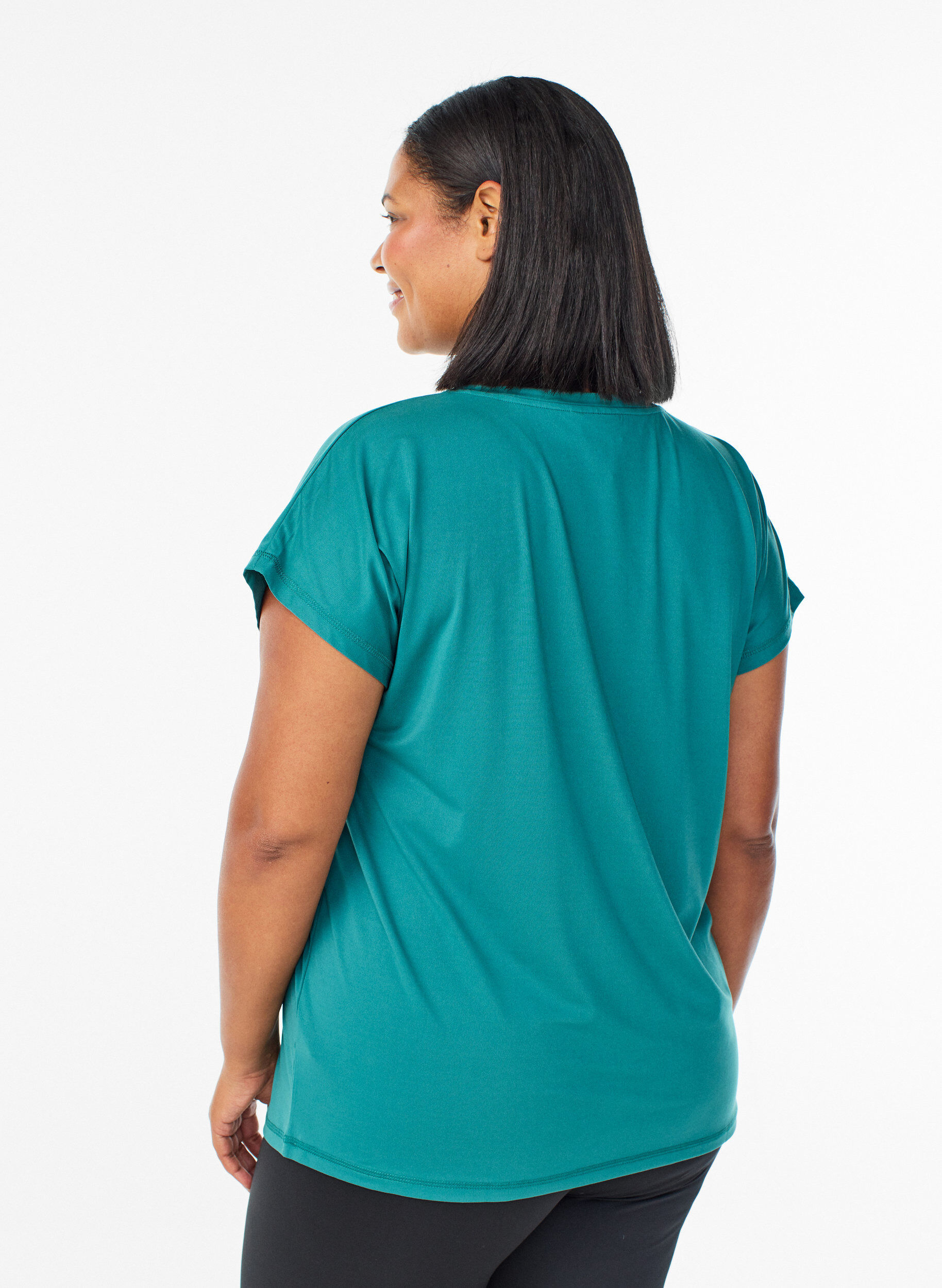 Zizzi Yksiv&auml;rinen treeni-T-paita, Sininen, Model image number 2