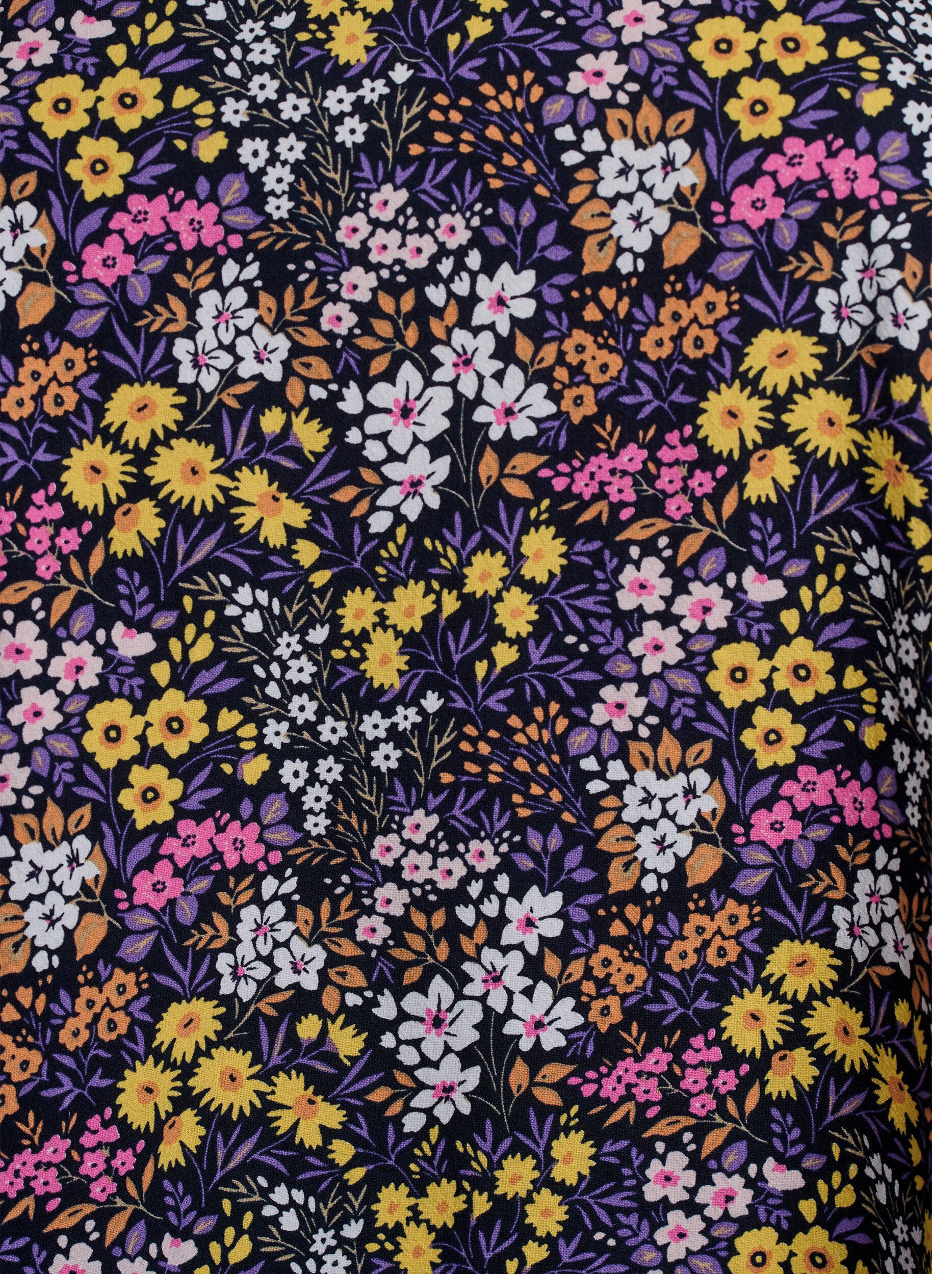 ZizziLyhyt a-linjainen mekko kukkakuviolla, Sininen, Packshot image number 2