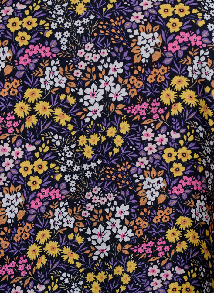 Lyhyt a-linjainen mekko kukkakuviolla, Sininen, Packshot image number 2