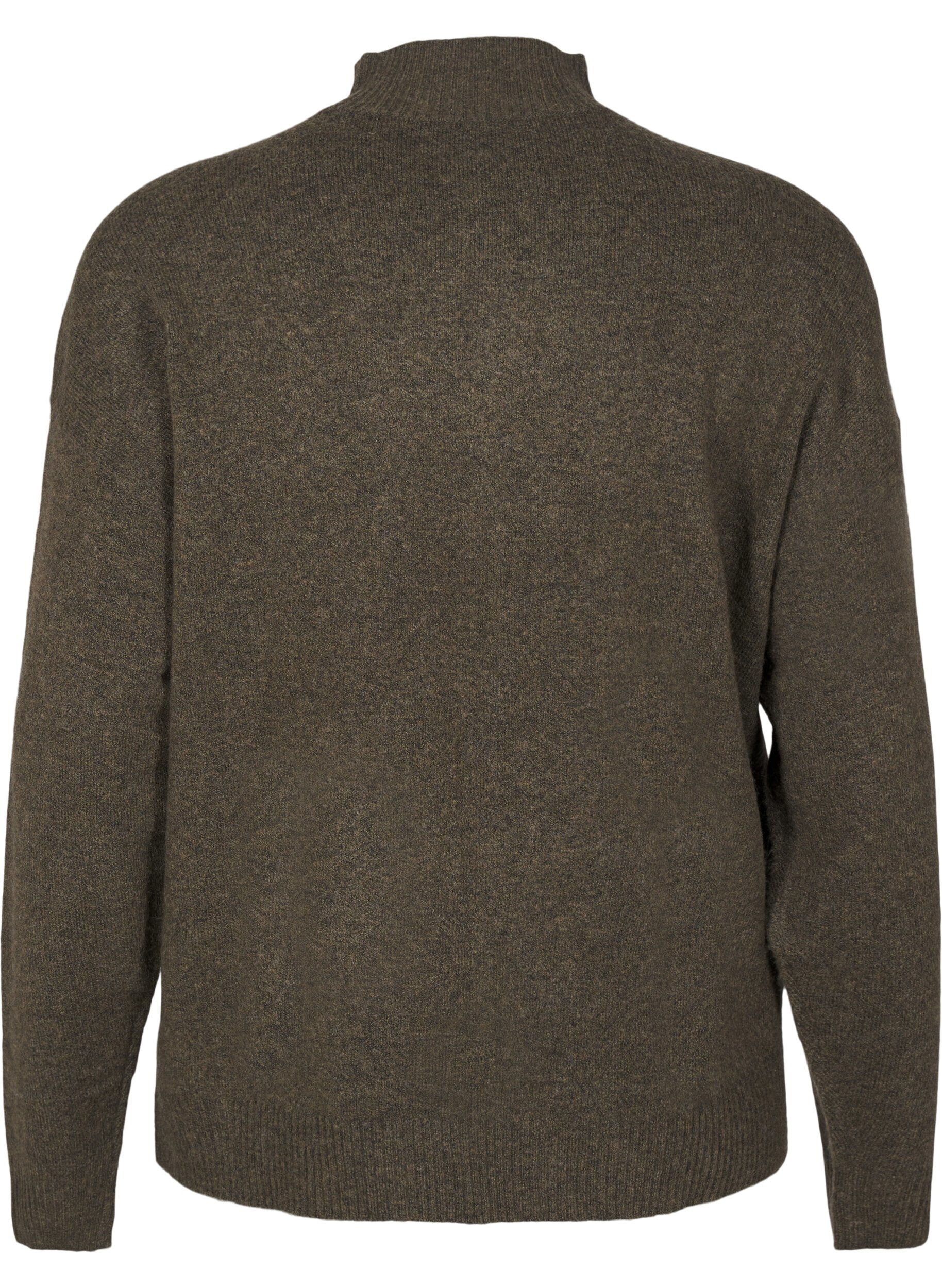 Zizzi Neulottu villapusero korkealla kaula-aukolla, Sea Turtle Mel., Packshot image number 1