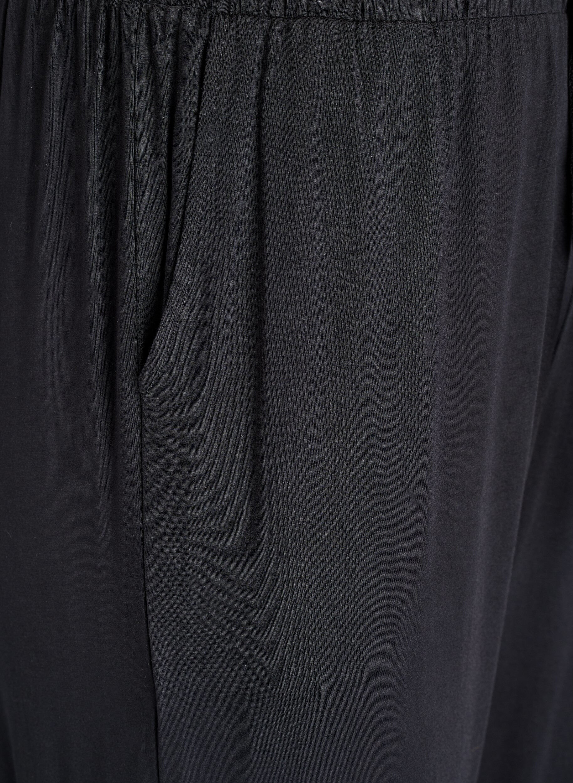 Zizzi Y&ouml;housut modaalista korkealla vy&ouml;t&auml;r&ouml;ll&auml;, Musta, Packshot image number 2