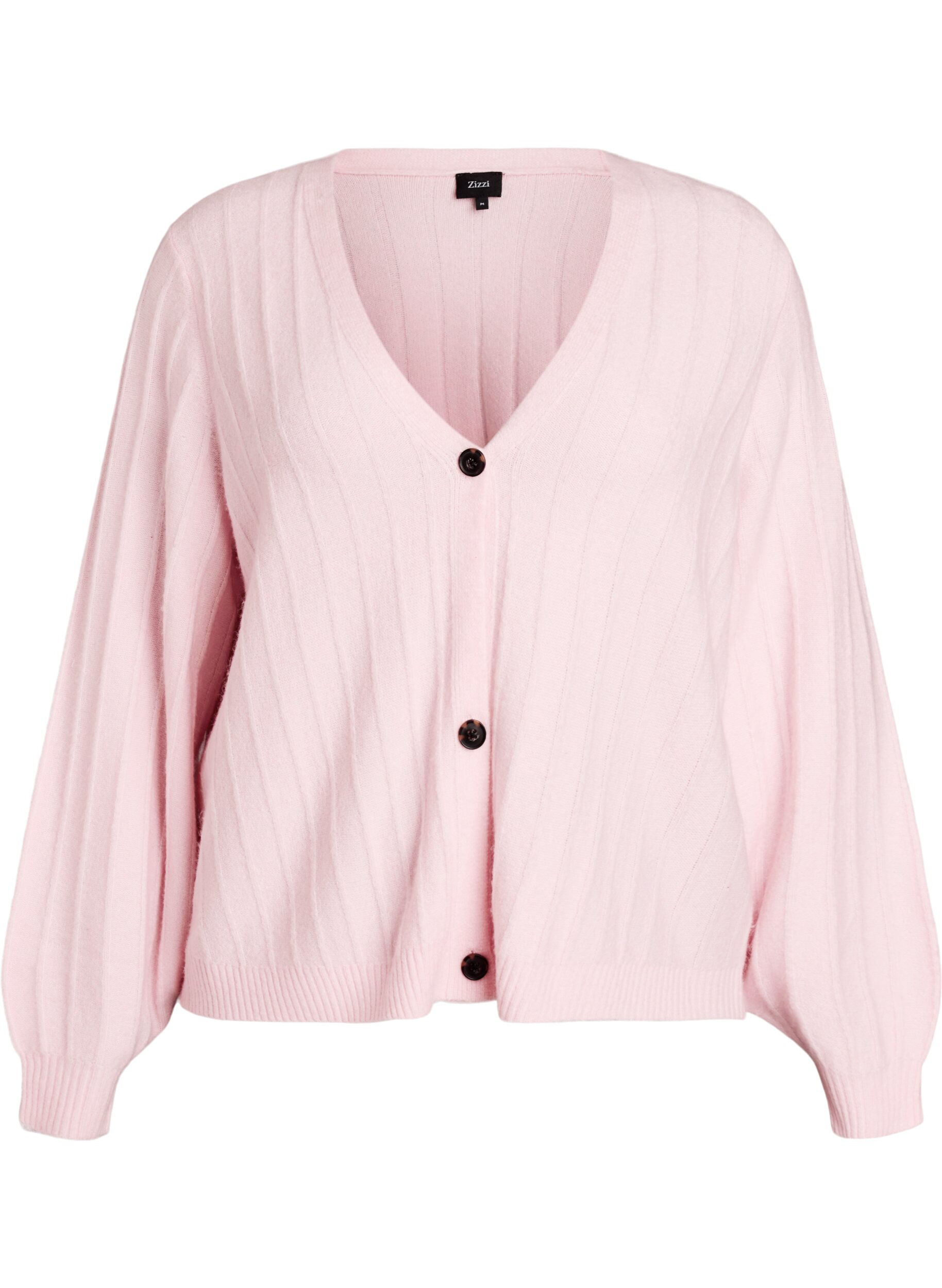 Neuletakki ribbikuviolla ja pallohihoilla