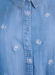 Denim-look lyocell -paita kukkakirjailulla, Sininen, Packshot image number 2