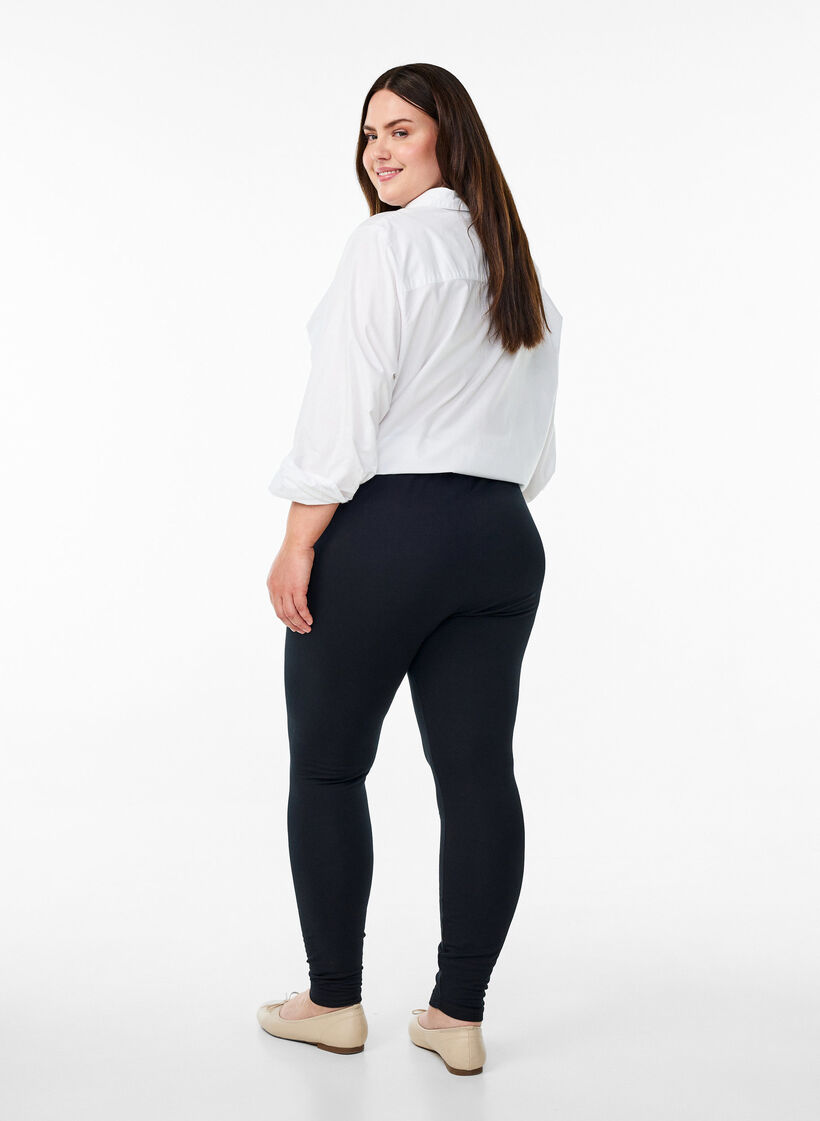 Puuvillaiset leggingsit vuorella , Musta, Model image number 2