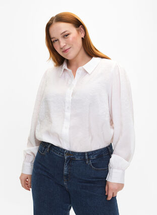 Pitkähihainen paita Tencel ™-modaalia, Bright White, Model image number 0