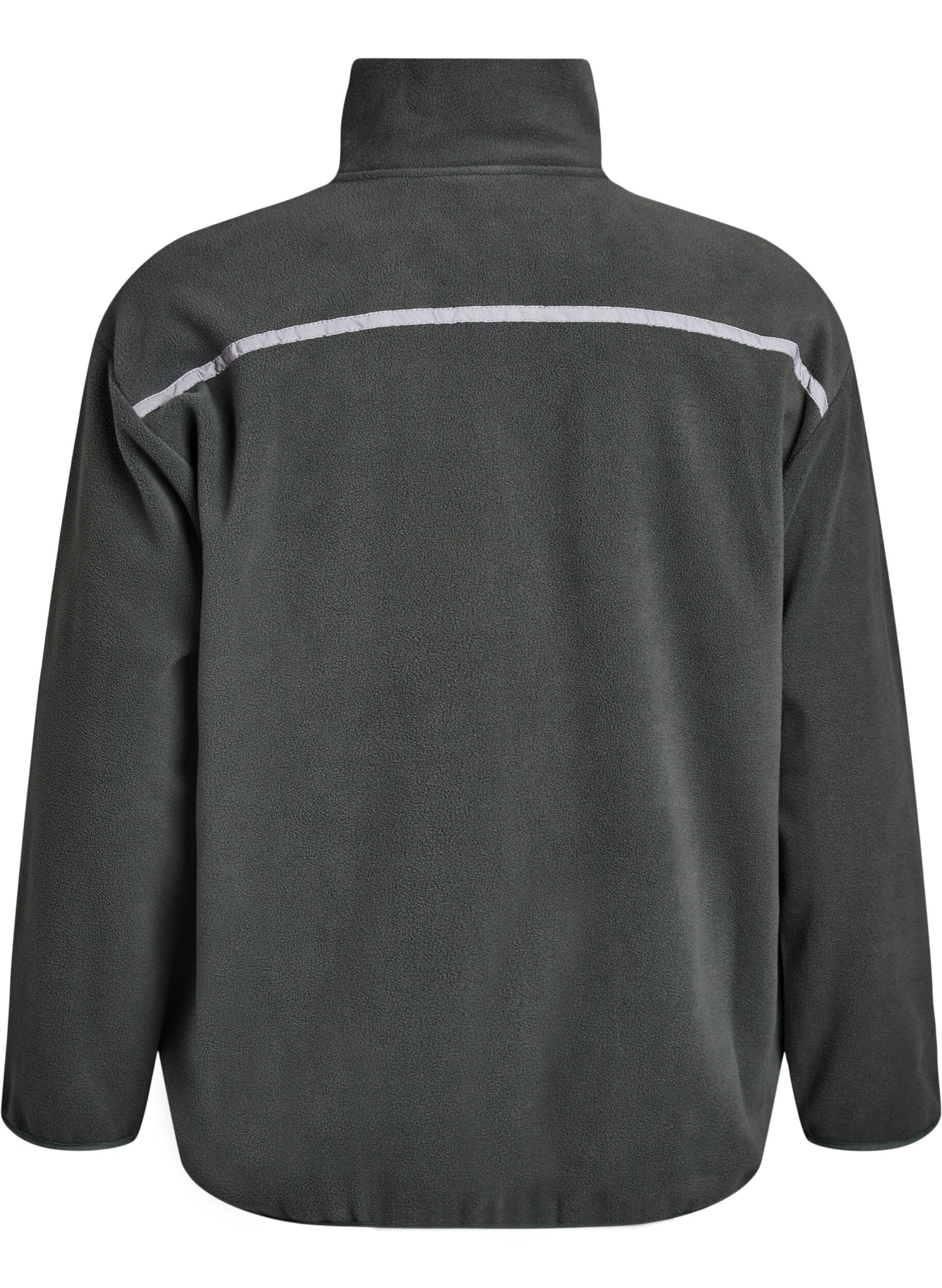 Zizzi Fleecepusakka vetoketjulla ja heijastinnauhalla, Vihre&auml;, Packshot image number 1