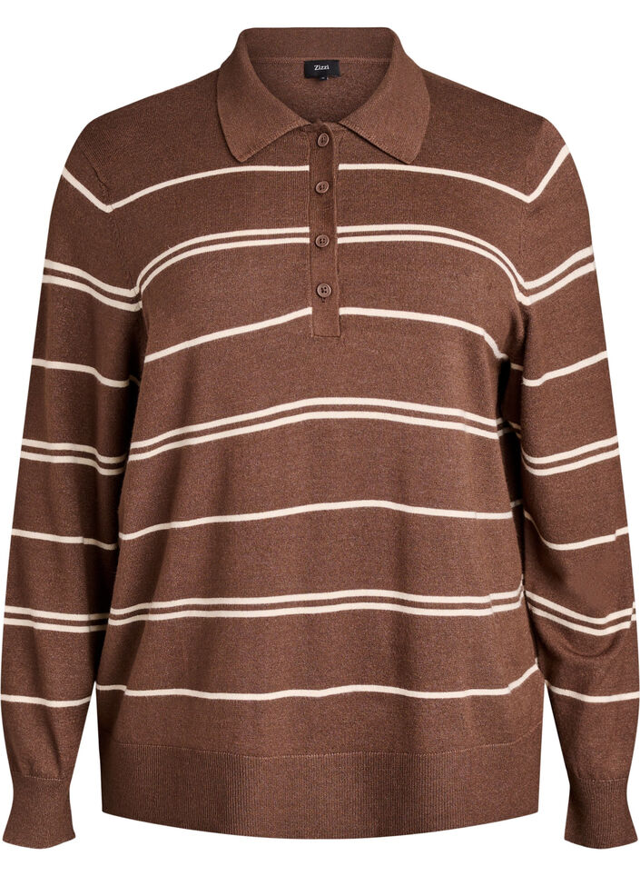 Neulepusero kauluksella, Ruskea, Packshot image number 0