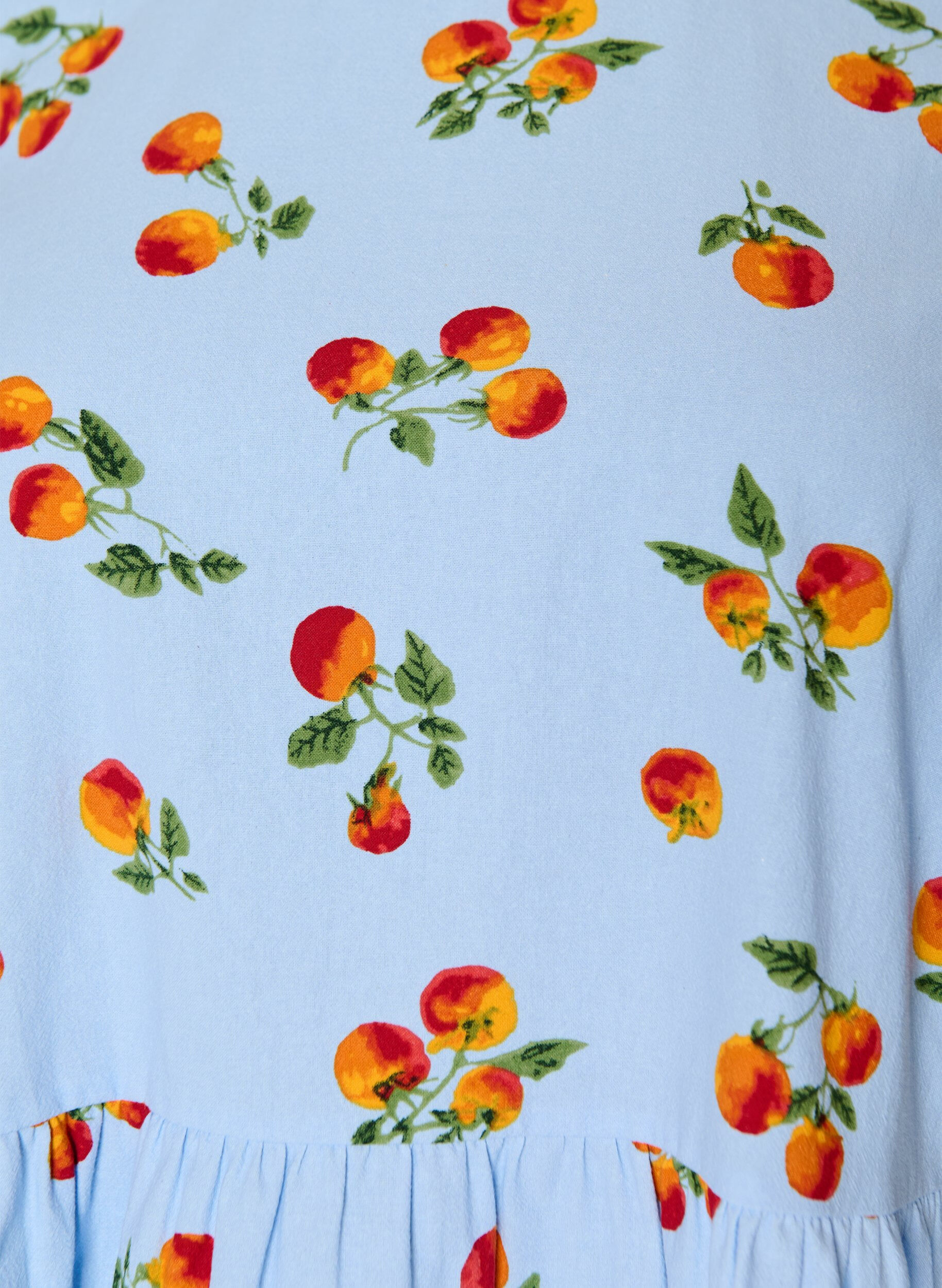 ZizziPuuvillapusero tomaattiprintill&auml; ja peplum-helmalla, Sininen, Packshot image number 2