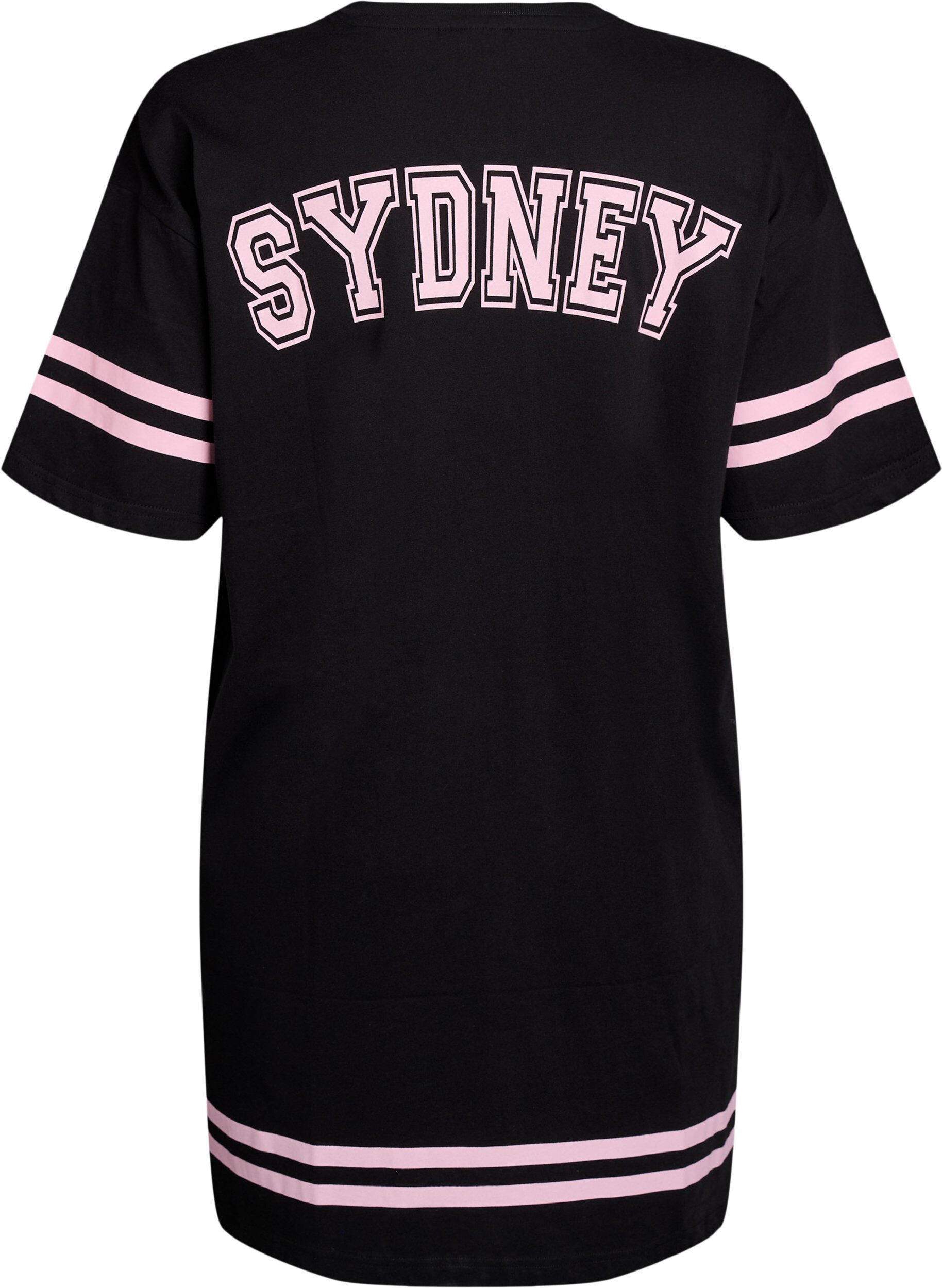 Zizzi Lyhyt T-paitamekko sporttisilla yksityiskohdilla, Musta, Packshot image number 1