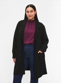 FLASH - Pitkä takki taskuilla, Black, Model