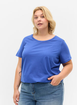 Lyhythihainen t-paita pyöreällä pääntiellä, Dazzling Blue MB, Model image number 0