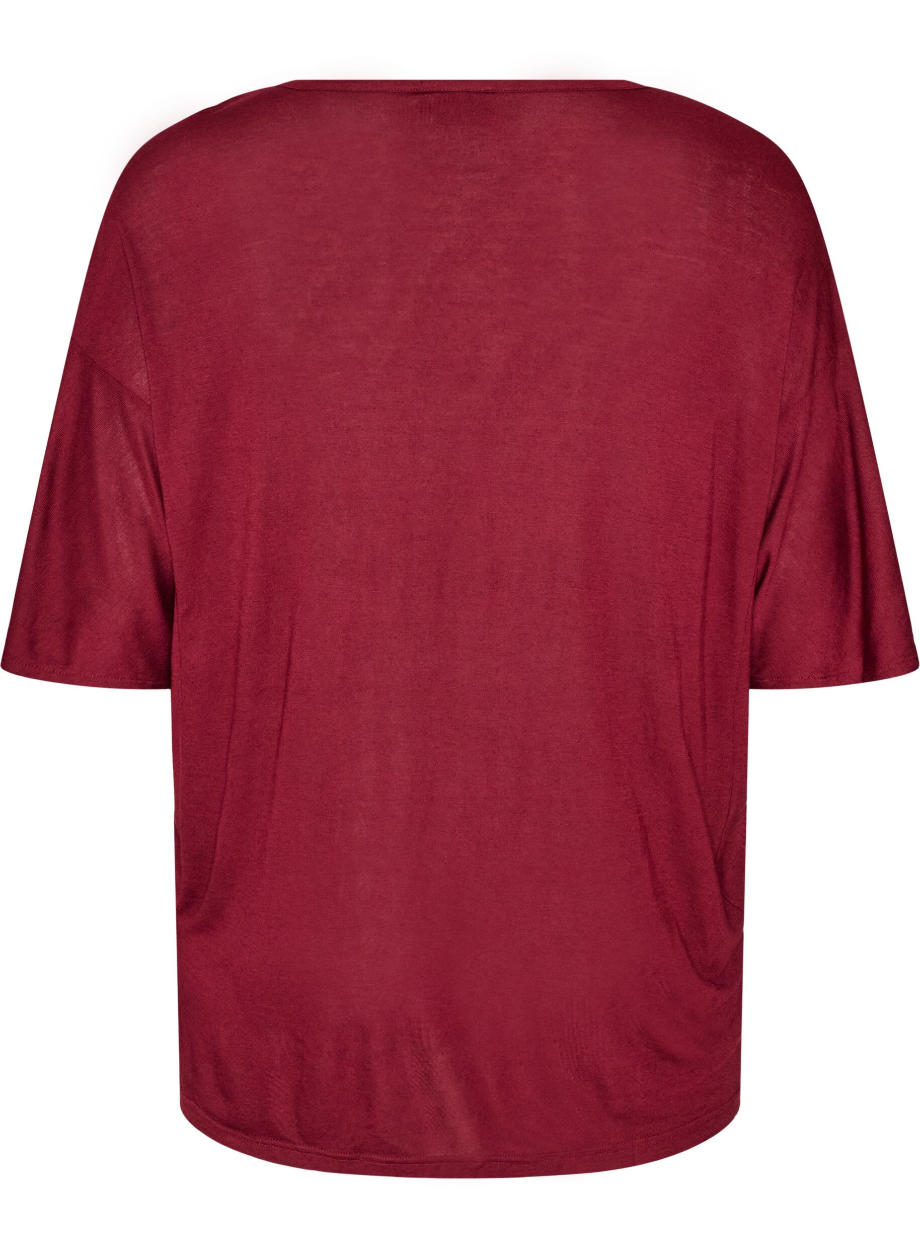 ZizziRento T-paita viskoosi-jerseyst&auml;, Punainen, Packshot image number 1
