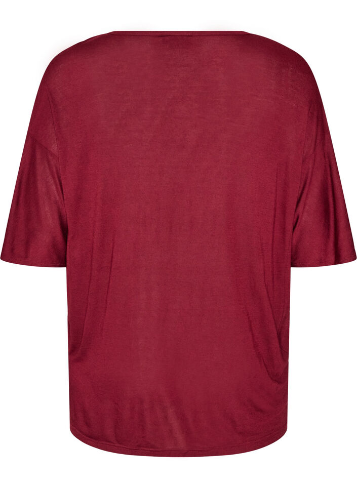 Rento T-paita viskoosi-jerseyst&auml;, Punainen, Packshot image number 1