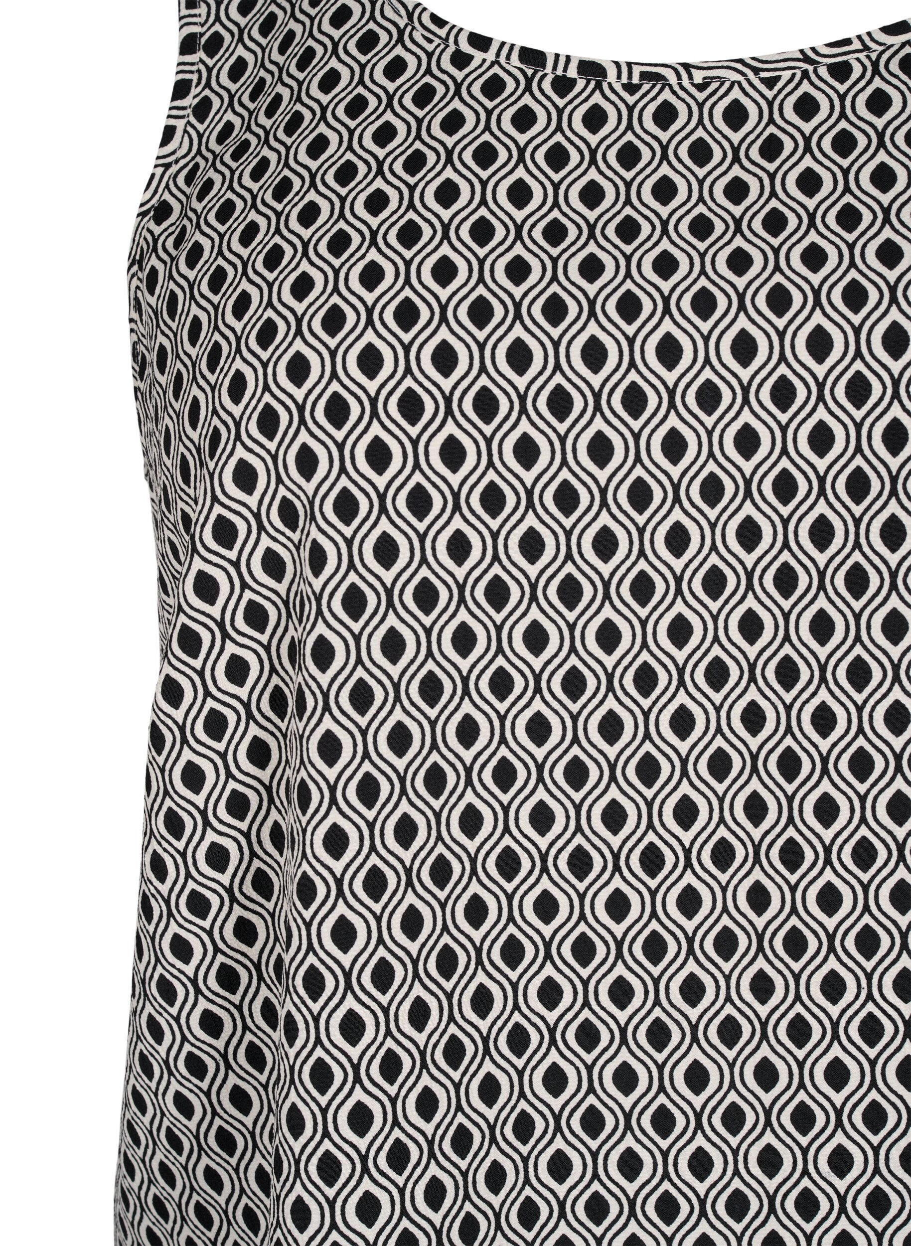 Zizzi Flash &ndash; hihaton toppi printill&auml;, Musta, Packshot image number 2