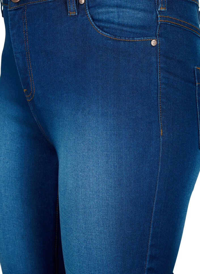 Korkeavy&ouml;t&auml;r&ouml;iset Amy-farkkucaprit super slim fit, Sininen, Packshot image number 2