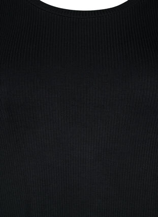 Lyhythihainen midi-pituinen viskoosimekko joustinneuleesta, Black, Packshot image number 2