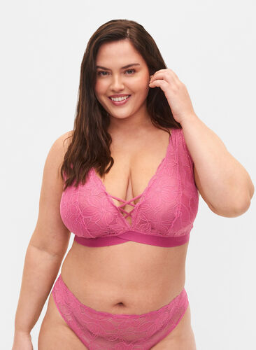 Support the breasts - pitsirintaliivit nauhayksityiskohdilla, Rose, Model image number 0