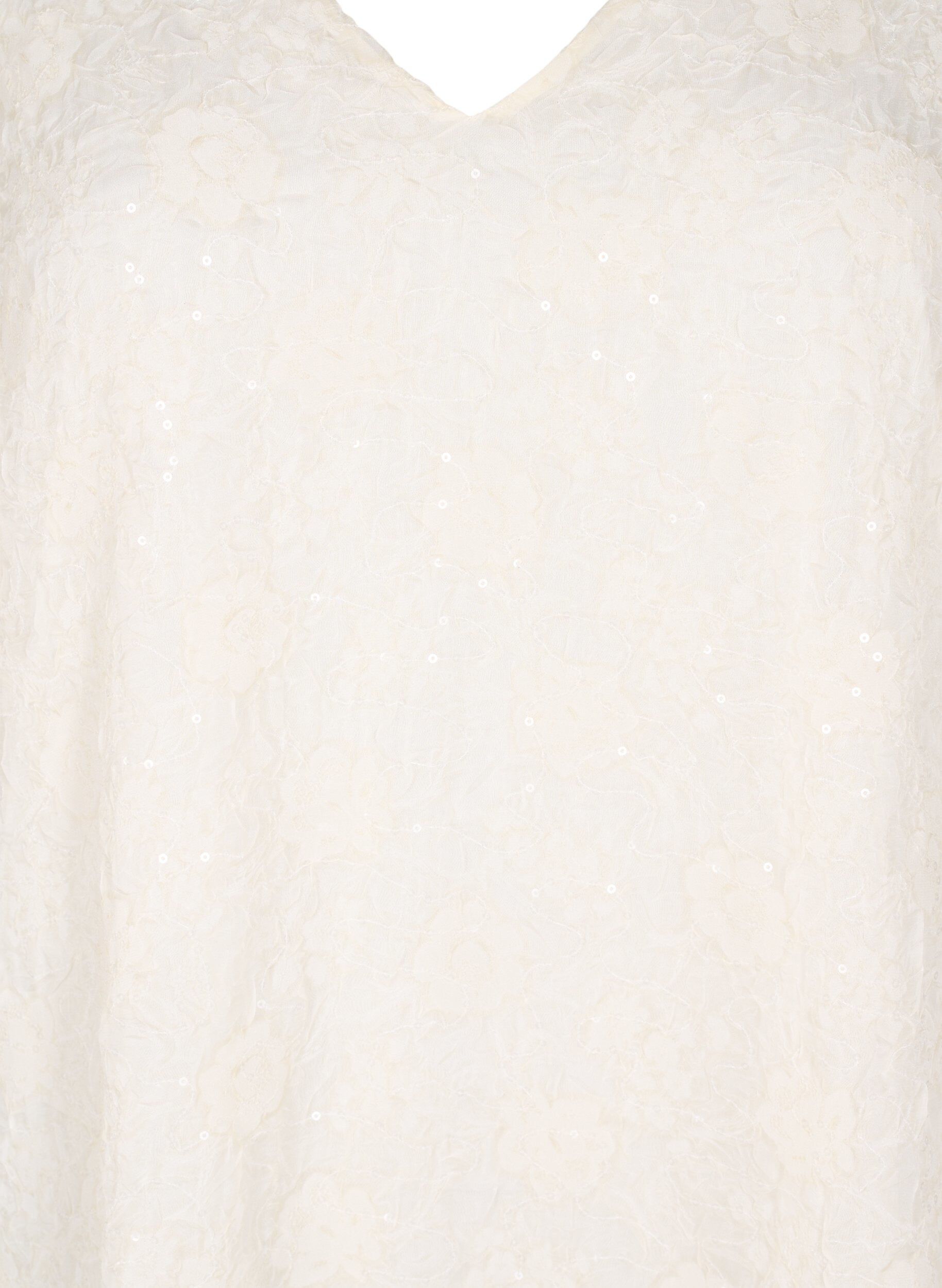 Zizzi Lyhyt juhlamekko paljeteilla, Vanilja, Packshot image number 2